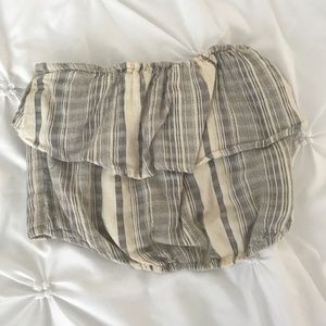 A&F Striped & Ruffle tube top